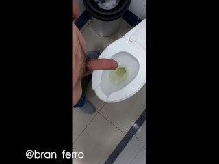Jerking my Cock in Mall Bathroom, I almost Cum there | Bran Ferro
