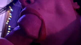 Yummy blowjob in a short skirt and black pantyhose