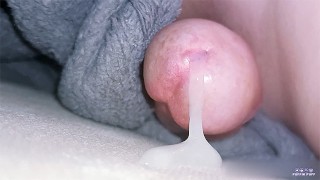 Close up Dry humping under blanket with slow cumshot