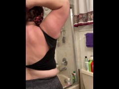 Getting dressed after the shower & braiding my hair 