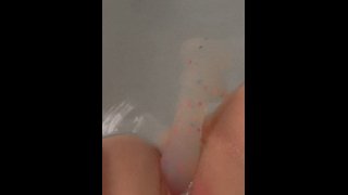 18-Year-Old Barely Legal Slut Cums Violently In The Tub
