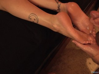 big dick, oil massage, fetish, cum on toes