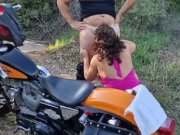 Preview 1 of Outdoor motorcycle fuck with facial cumshot