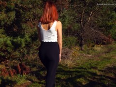 Video My Pretty Redhead Girl took me to Forest to Suck me and get Fucked at the Tree