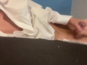 Preview 4 of Handsome handjob masturbation before good night Hand job ejaculation by a guy in his y-shirt