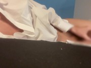 Preview 5 of Handsome handjob masturbation before good night Hand job ejaculation by a guy in his y-shirt