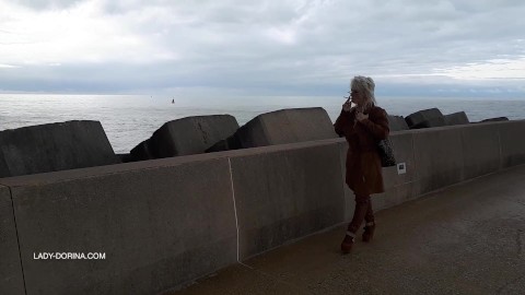 Evening walk by the pier