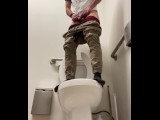 Public toilet piss and cum
