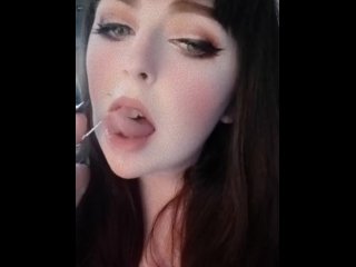 finger sucking, babe, vertical video, spit