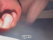 Preview 1 of Mia giantess BBW shrinks her tiny to crush him with her feet and massive tits