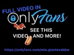 Mia giantess BBW shrinks her tiny to crush him with her feet and massive tits