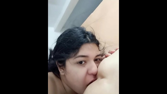 Real lesbian licking her girlfriend