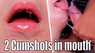 2 Cumshots in Mouth ! Cuck is always second