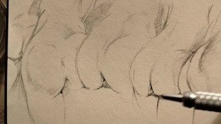 Night draw - multiple delicious natural butts 