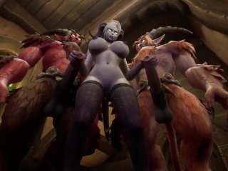 double penetration, 3d, warcraft, demon