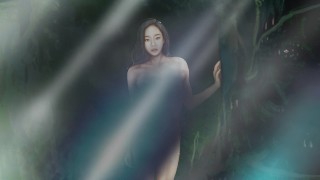 Chica en el bosque - Desnudez femenina censurada con efectos