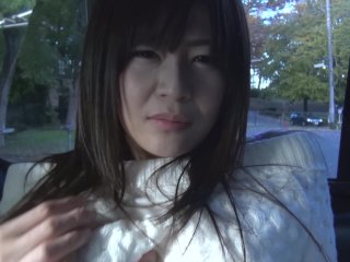 Hot japanese girl like blowjob in the car and fuck with creampie on the bed