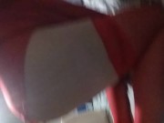 Preview 6 of Curvy thicc pregnant hot wife in red ligerie showing off thick phat ass naughty housewife milf video