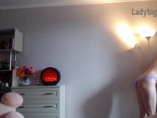 cute Redhead with red lips posing in Beautiful bra and panties