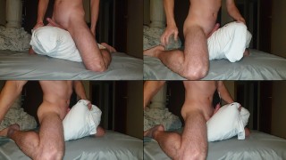 Desperate Athletic Guy Humping His T-shirt On A Pillow For You, Moaning As He Cant Hold On To Cum!