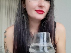 Yes, you nasty boy, you'll be drinking Mistress's spit cocktail. All ugly boys deserve spitting