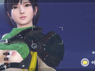 yuffie outfit, ff7r, nipples, big ass