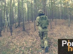 Video A military girl wanted to fuck in the ass in the Chernobyl forest.