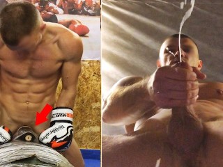 A Real MMA Fighter Fucks his Boxing Bag instead of Training! Cumming in your Mouth!!!