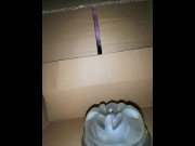 Preview 1 of Huge slow-motion cumshot from inside a box