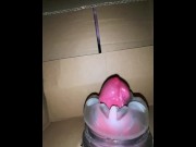 Preview 2 of Huge slow-motion cumshot from inside a box
