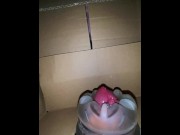 Preview 3 of Huge slow-motion cumshot from inside a box