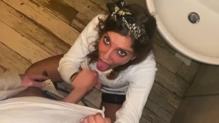 Cum In My Mouth Blowjob In The Restaurant Toilet