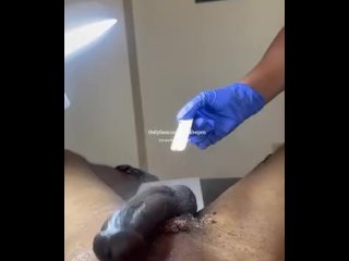Nutted on Wax Lady while getting Exfoliating Massage!