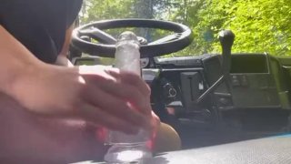 🔥Sexy Blonde milf betrapt op dildo berijden op Polaris Ranger UTV! 🔥🏕