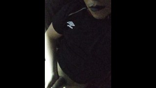 Goth Femboy plays with his dick for you