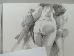 Girls in a group expose their ass and pussie for arts sake