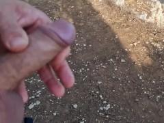 Public JERKING OFF with CUMSHOT above croatian beach