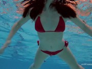 Preview 4 of Red swimwear on beautiful Katy Soroka babe