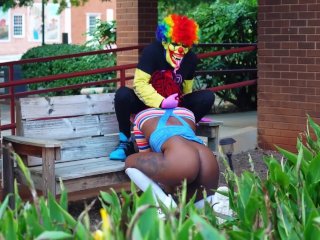 clown, tattooed women, petite, blowjob