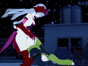 Preview 5 of Leiur Darâhim and Chris Yukine have intense futanari sex on a rooftop at night. - Symphogear Hentai