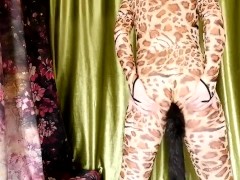 [EroNekoKun] - Cute Boy in Leopard Body Suit touching and spanking self