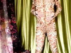 [EroNekoKun] - Cute Boy in Leopard Body Suit playing with self anal tail