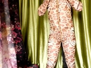 [EroNekoKun] - Cute Boy in Leopard Body Suit Playing with self Anal Tail