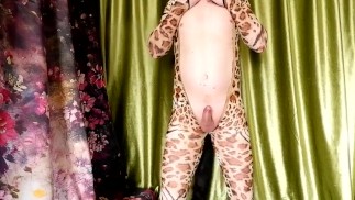 [EroNekoKun] - Cute Boy masturbation in Leopard Body Suit