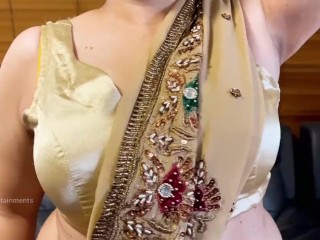 Sexy Indian Wife’s Stunning Saree Striptease