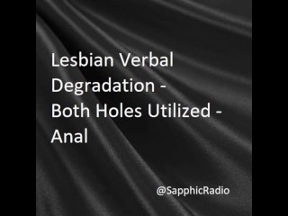 Lesbian Dirtytalk Degradation Audio - both Holes Utilized - ANAL [F4F]