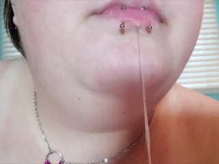 Drool and Spit Fetish with Piercings
