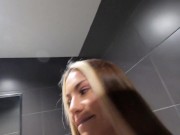 Preview 1 of YNGR - Knightly Rose Records Herself Having Fun A Public Bathroom Before Taking On A BBC Back Home