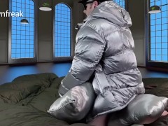Satin Pillow Humping and Cum on Super Puff Jacket - Screenshot 2 of 16 - Pillow Humping