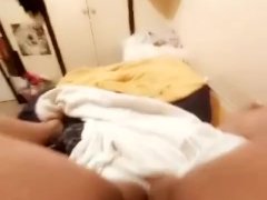 POV: college girl plays with her pussy after class 